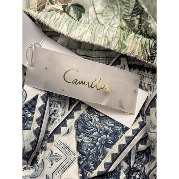 Camilla Tiered Short Dress With Neck Frill Jardim Party Size Large New $695